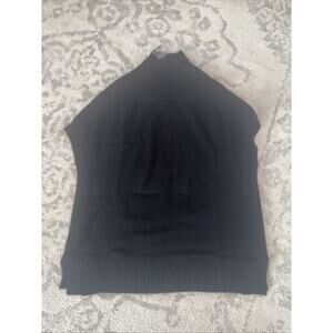 Isaac Mizrahi Live 100% Cashmere Black Turtleneck Oversized Sweater XS/S